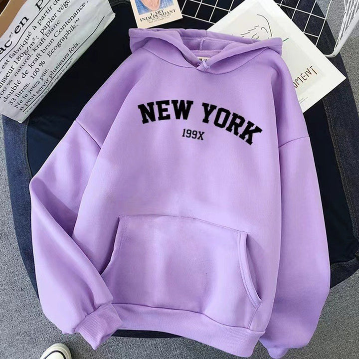 Women's hoodie with sporty New York print Lisslune