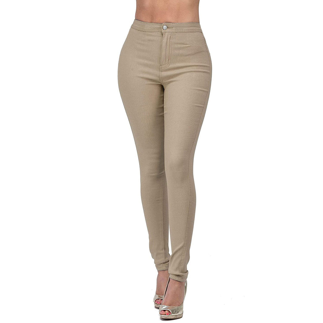 Women's High Cut Skinny Jeans with Elastic Stretch Lisslune