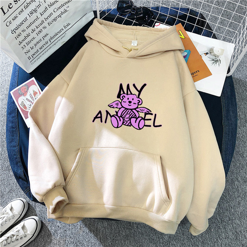 Women's hoodie with cute angel bear design Lisslune