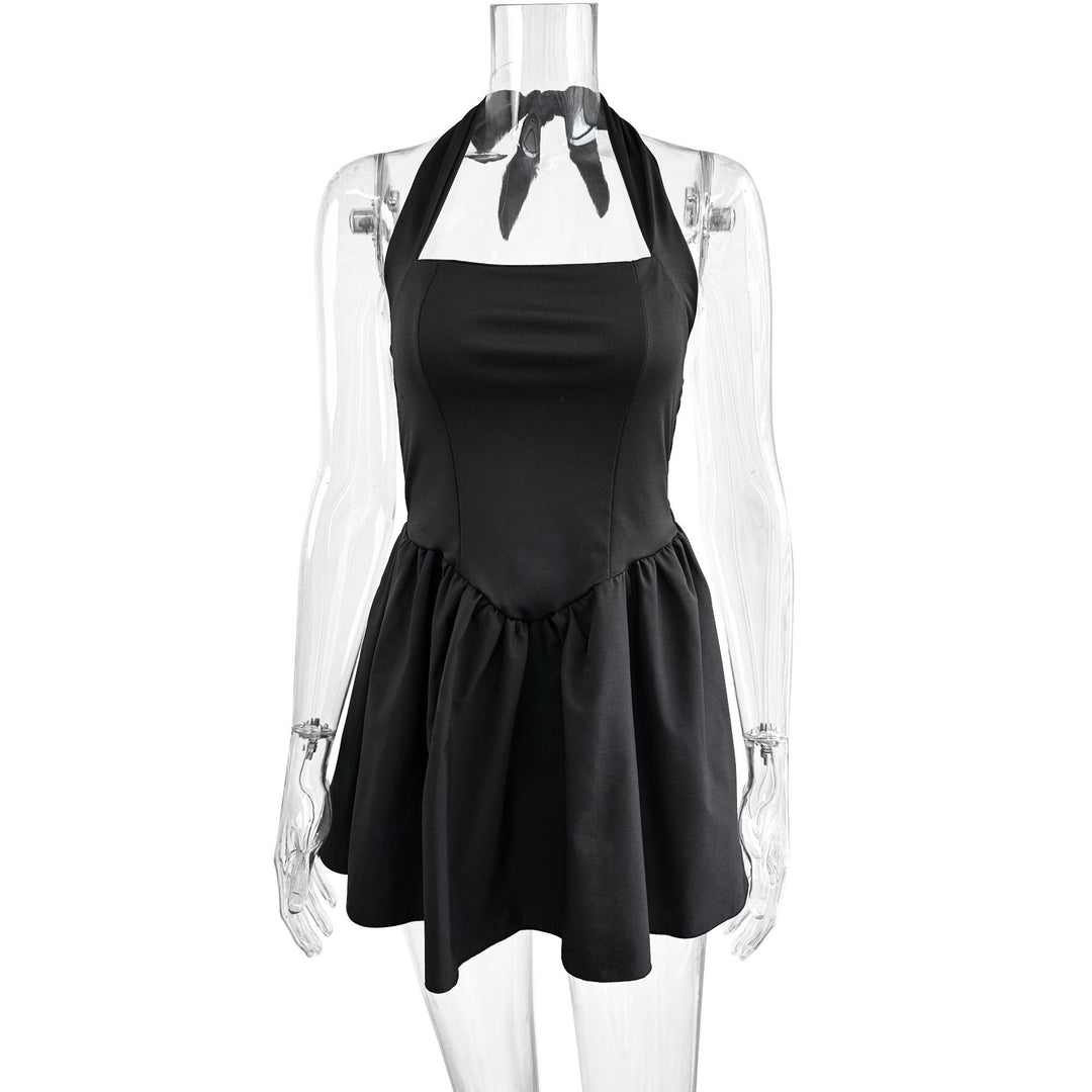 Damen Hochgeschlossenes Minikleid mit voluminösem Rock Lisslune