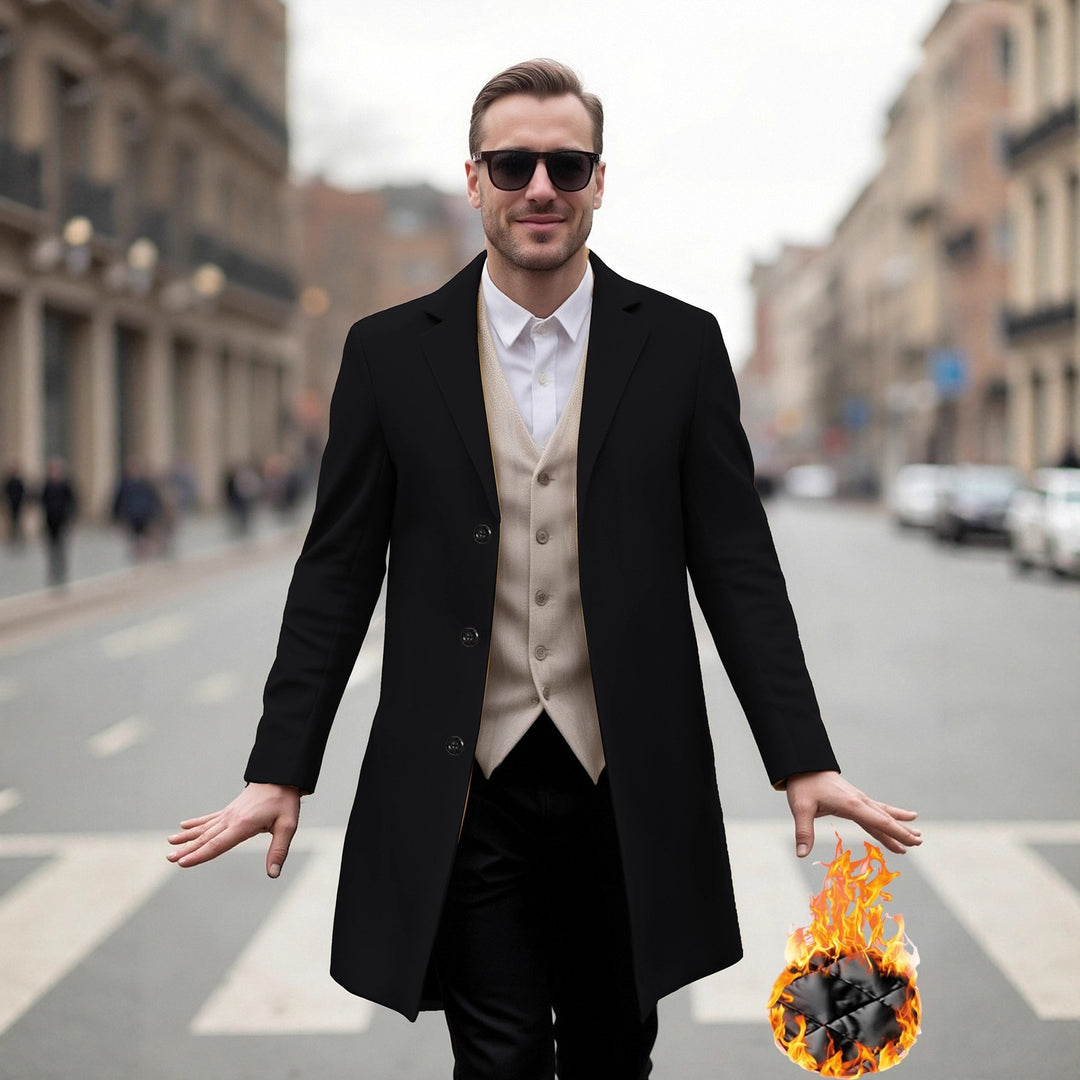 Men's elegant long coat with modern cut and optimal wearing comfort Lisslune