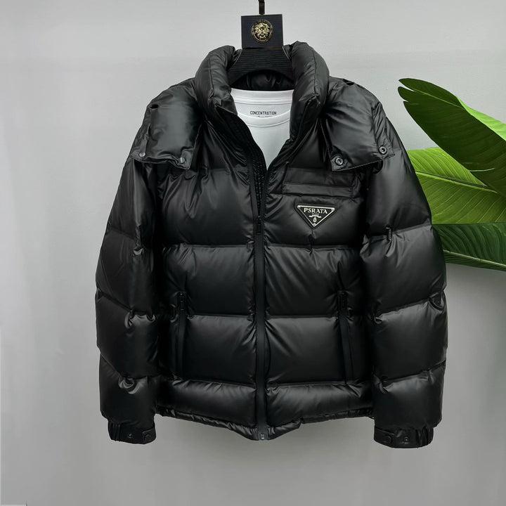 Men's Insulated Down Jacket with Large Hood Design Lisslune