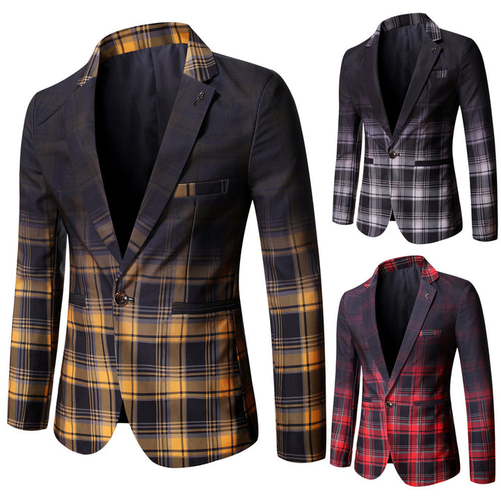 Men's fashionable checkered/blazer Lisslune