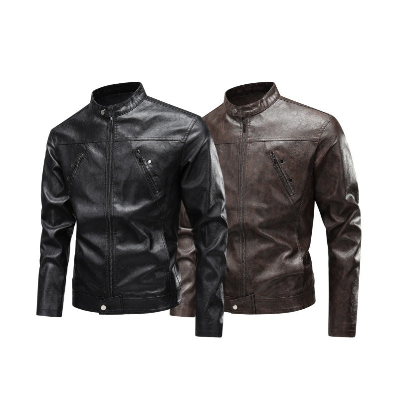 Men's Stylish Synthetic Leather Jacket In Elegant Design Lisslune
