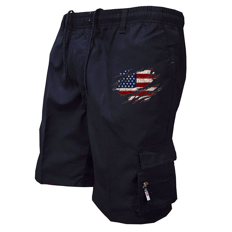 Men's cargo shorts with practical side pockets and elastic waistband Lisslune