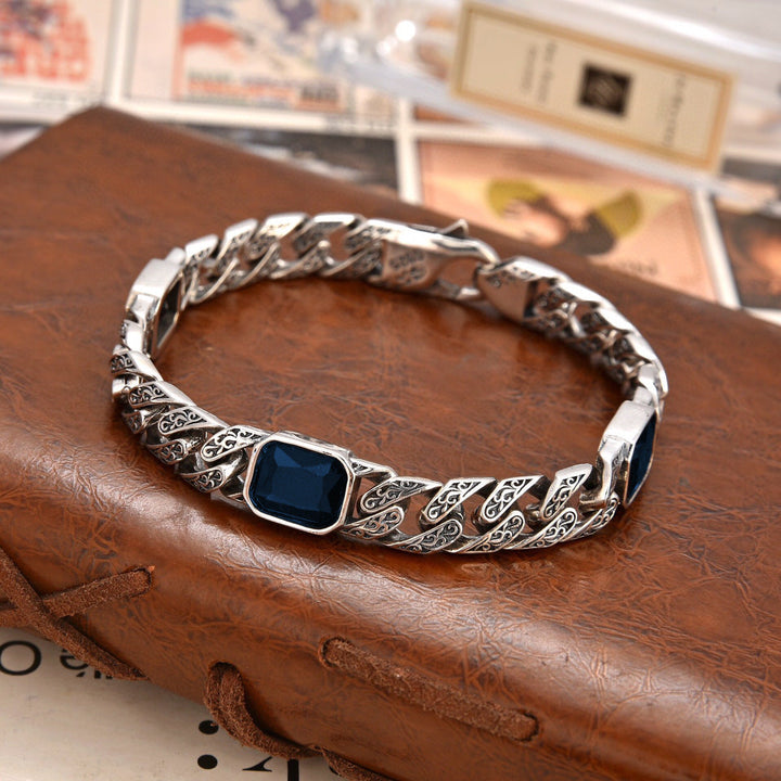 Lisslune | Totem Design Diamond Pattern Bracelet – Unisex Copper Chain with 9mm Width