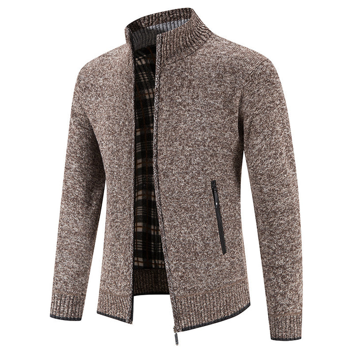 Men's cardigan with high collar and practical zip pockets Lisslune