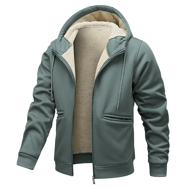 Men's warming fleece jacket with hood Lisslune