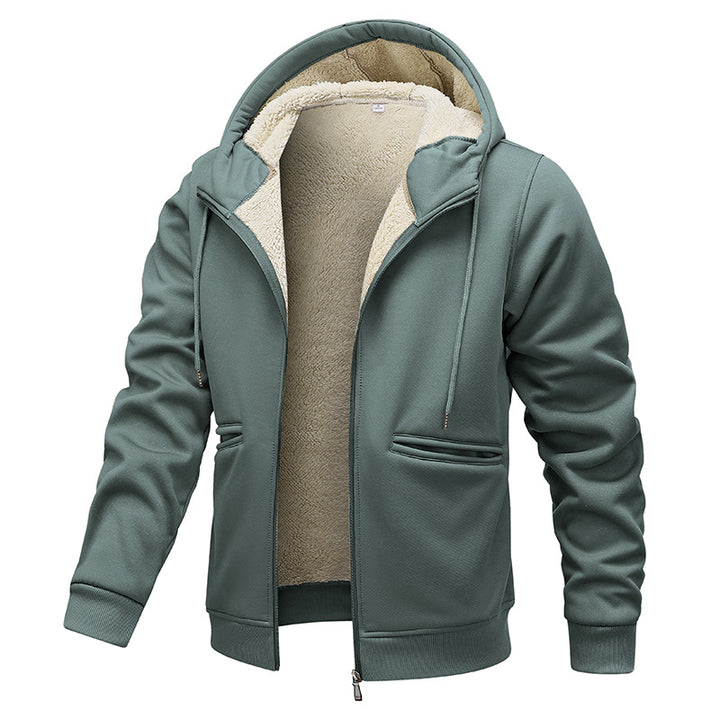 Men's warming fleece jacket with hood Lisslune
