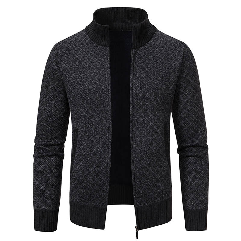 Men's fashionable cardigan with high collar and elegant design Lisslune