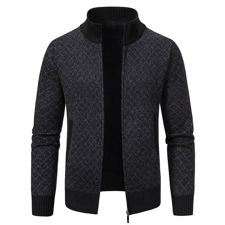 Men's fashionable cardigan with high collar and elegant design Lisslune