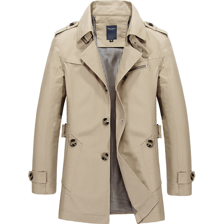 Men's stylish trench coat jacket with practical cut Lisslune