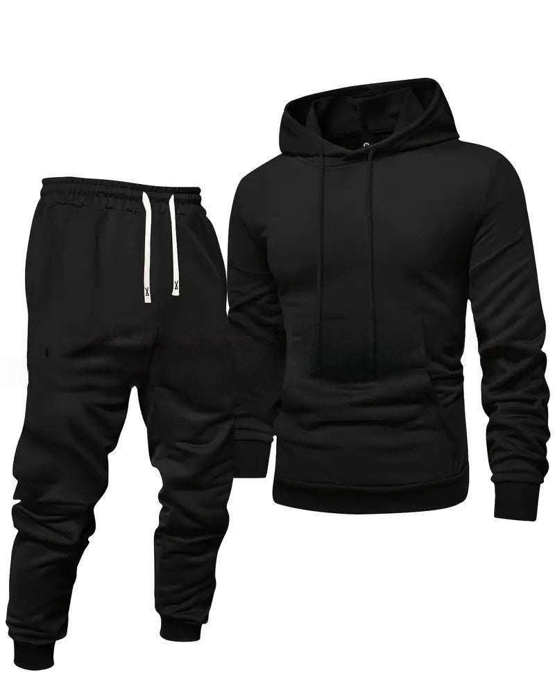 Men's Sporty Sweat Set with Elastic Waistband and Practical Pockets Lisslune