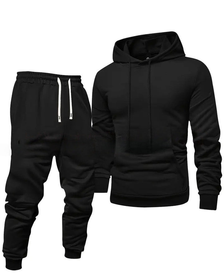 Men's Sporty Sweat Set with Elastic Waistband and Practical Pockets Lisslune