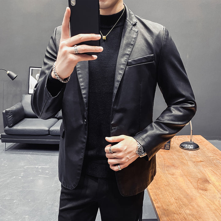 Men's elegant synthetic leather jacket Lisslune 1763006443