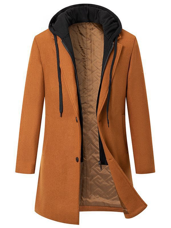 Men's elegant transitional coat with removable hood Lisslune