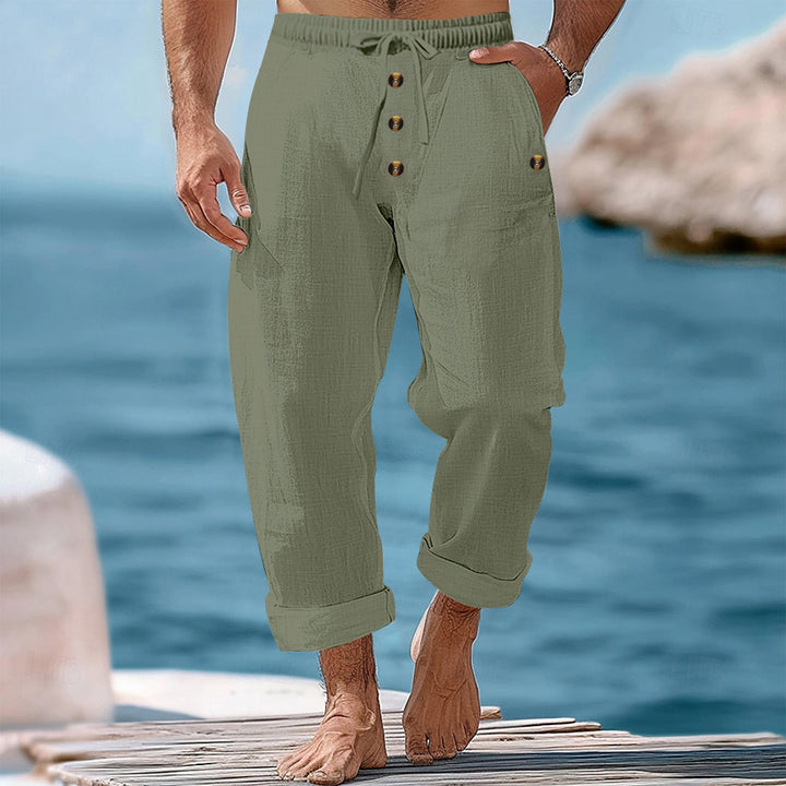 Men's loose beach pants with adjustable drawstring and practical side pockets Lisslune