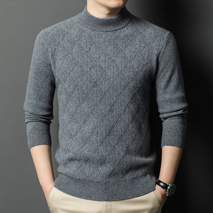 Men's fashionable fine-knit sweater with diamond pattern Lisslune