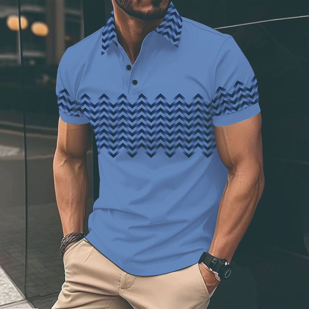Men's polo shirt with modern patterned details Lisslune