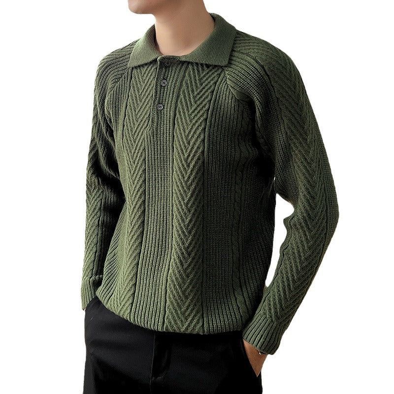 Men's Fashionable Knit Pullover with Removable Collar Lisslune