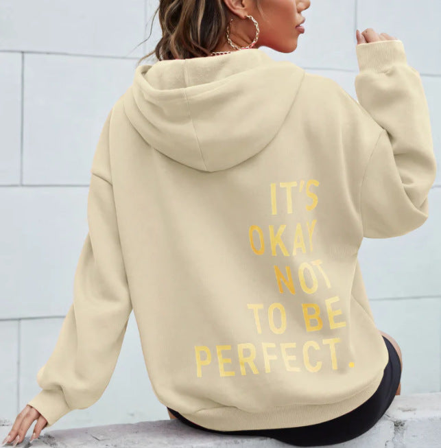 Women’s hoodie with motivational lettering and cozy lining Lisslune