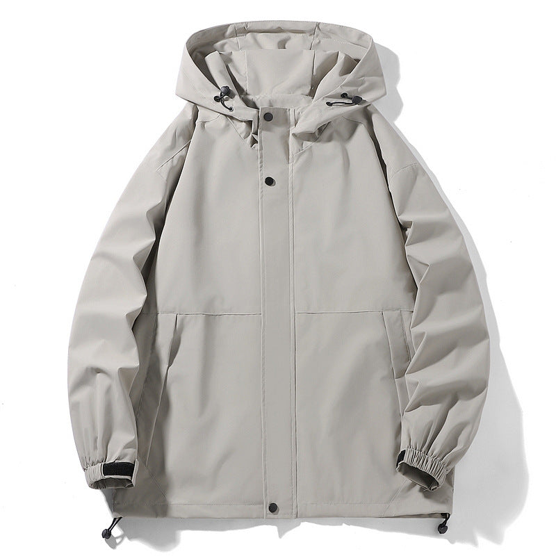 Men Water-Repellent Transition Jacket with Adjustable Hood and Practical Pockets Lisslune