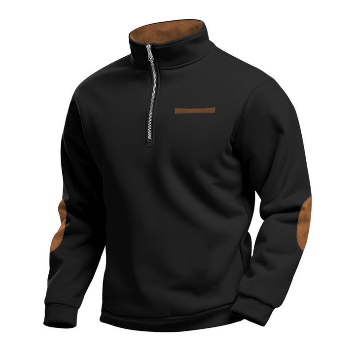 Men's High-Quality Sweatshirt with Stand-Up Collar and Zipper Lisslune