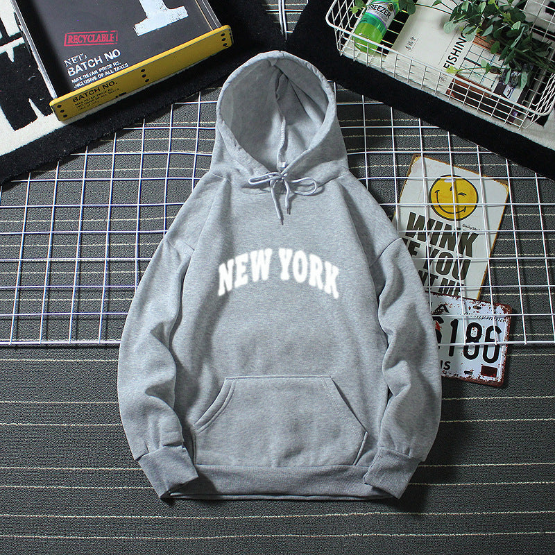 Women's Hooded Sweatshirt with Modern New York Lettering Lisslune