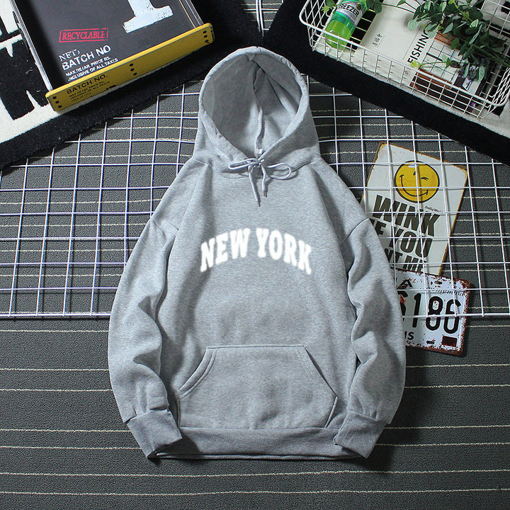 Women's Hooded Sweatshirt with Modern New York Lettering Lisslune