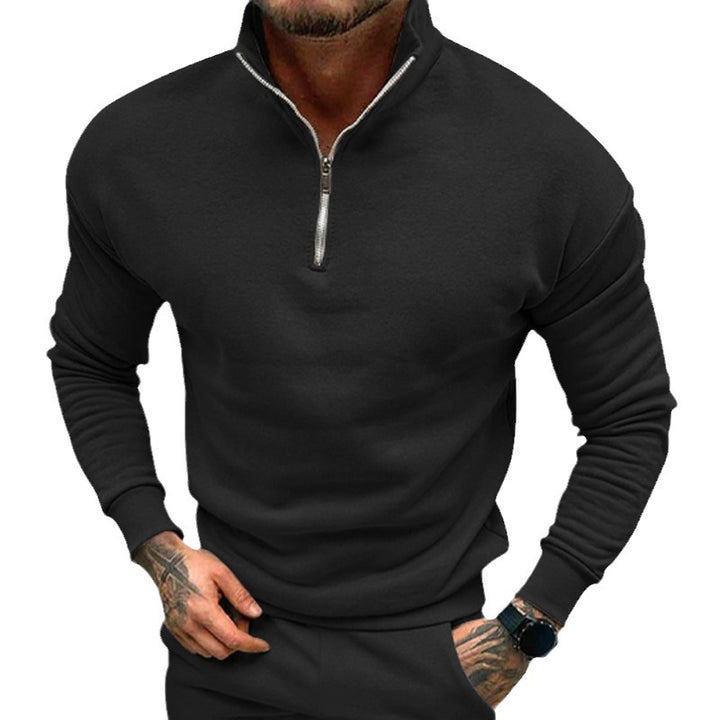 Men's sweater with short zipper and elastic cuffs Lisslune
