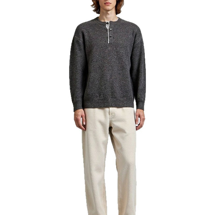 Men's Classic Pullover with Button Placket Lisslune