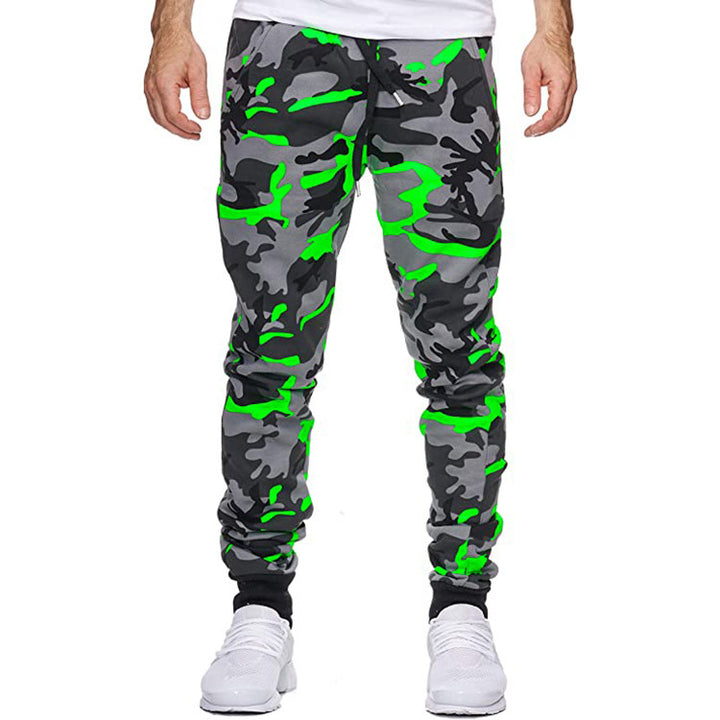 Men's cargo pants with trendy camouflage design and elastic waistband Lisslune