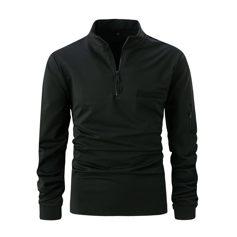 Men's sporty sweater with half zip and practical pockets Lisslune