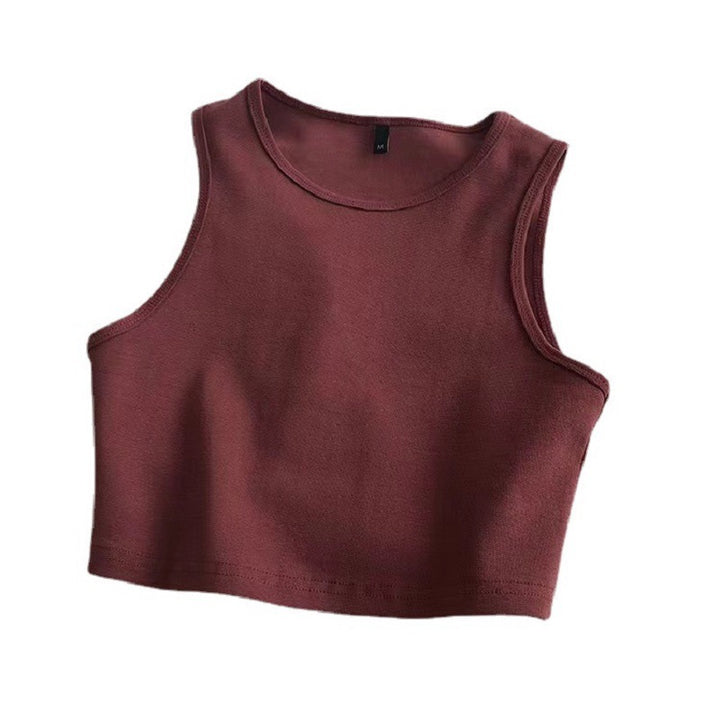 Ladies crop top made of breathable material with a figure-hugging cut