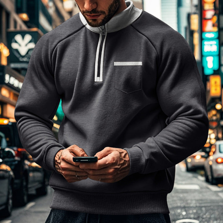 Men's functional pullover with short zip Lisslune