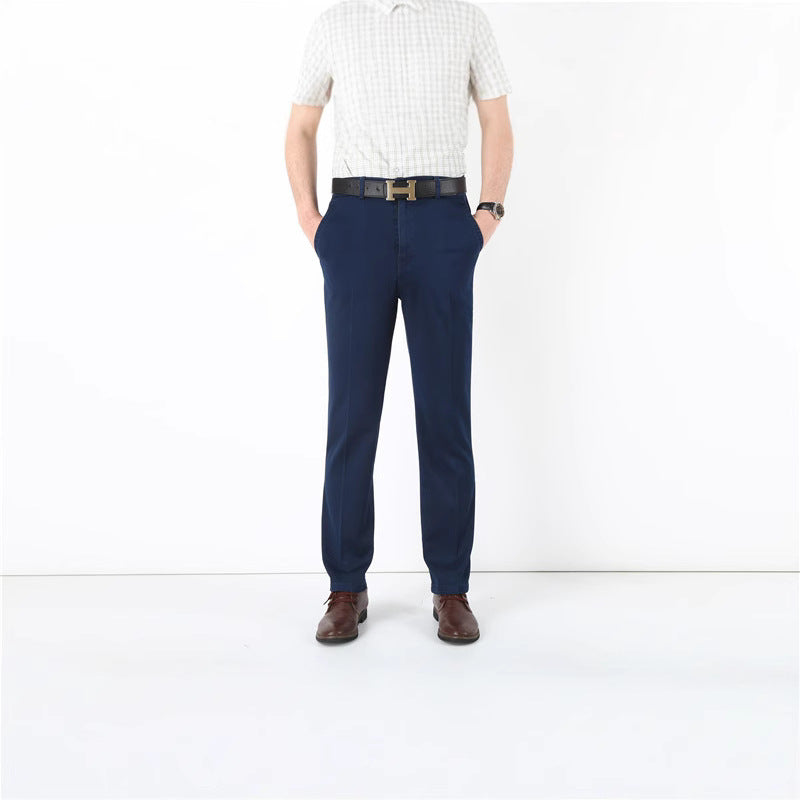 Men's classic chinos with side pockets and elastic waistband Lisslune