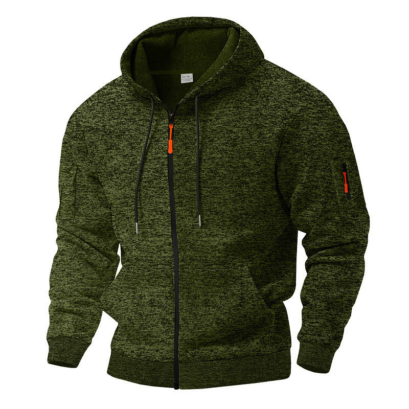Men's sporty hooded sweatshirt with contrasting details and zipper Lisslune