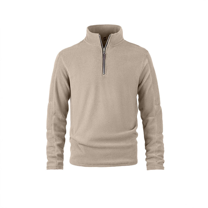 Men's fleece pullover with half-length zipper and elastic cuffs Lisslune