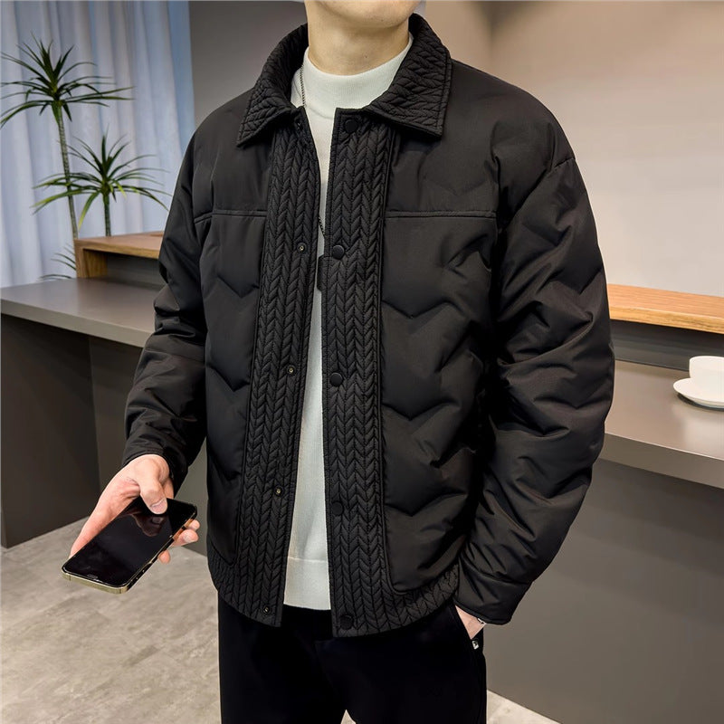 Men's Quilted Leisure Jacket with Innovative Collar Lisslune
