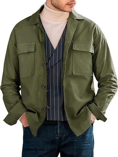 Men's casual utility jacket with practical pockets and modern cut Lisslune