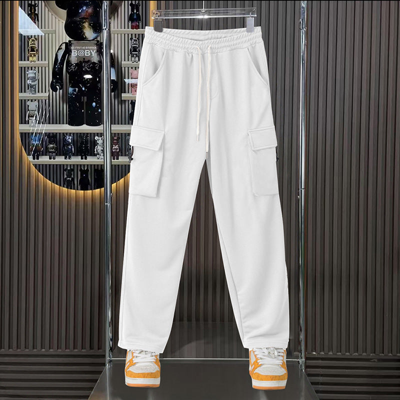 Men's cargo pants with elastic waistband and practical side pockets Lisslune