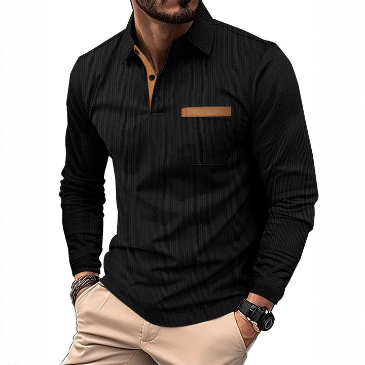 Men's long-sleeve shirt with structured accents and modern collar Lisslune
