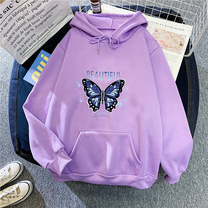Lady hoodie with creative butterfly design Lisslune