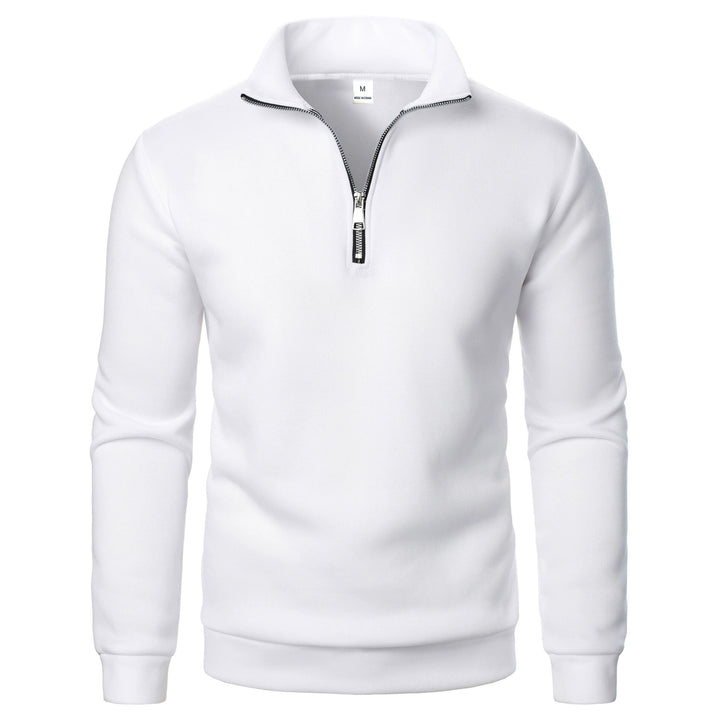 Men's fleece pullover with practical stand-up collar and zipper Lisslune