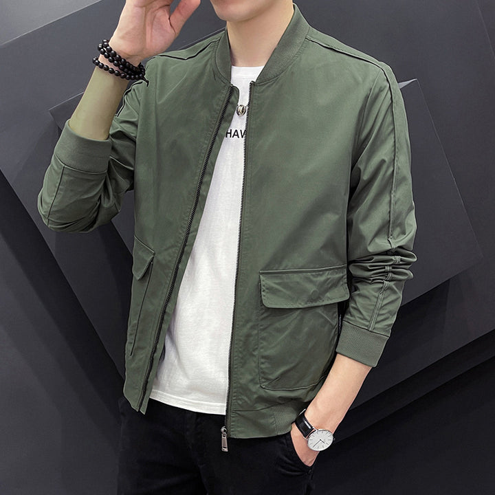 Men's stylish bomber jacket with elastic cuffs and practical pockets Lisslune