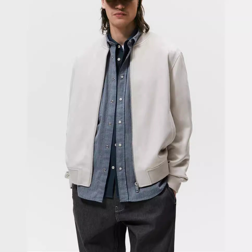 Men's Casual Elegant Sweat Jacket with Round Neck and Side Pockets Lisslune