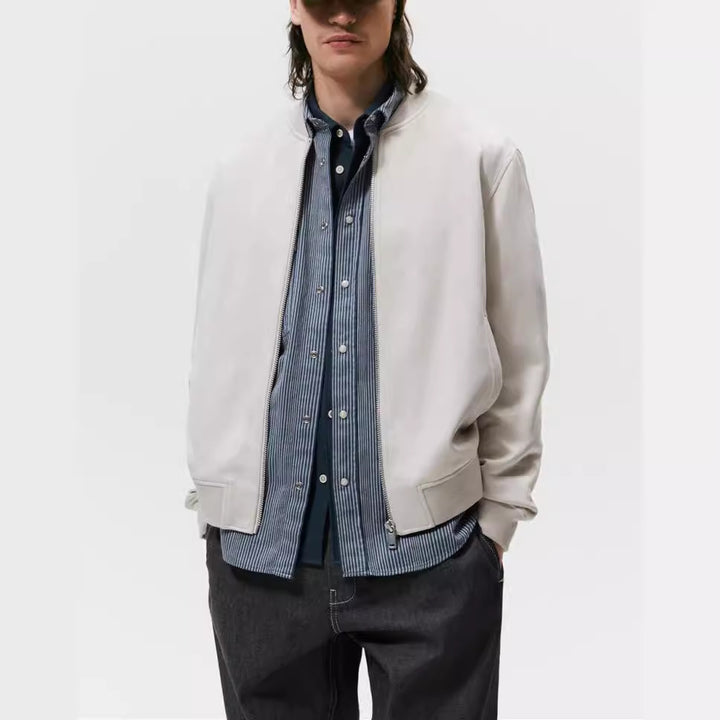 Men's Casual Elegant Sweat Jacket with Round Neck and Side Pockets Lisslune