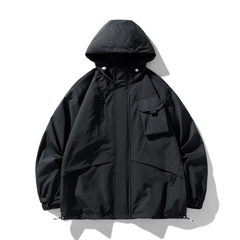 Men's technical outdoor jacket with multifunctional pockets and adjustable hood Lisslune