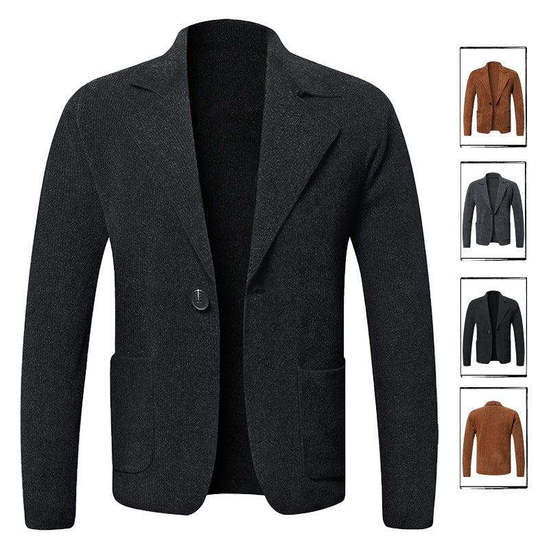 Men's elegant knitted blazer with practical pockets Lisslune