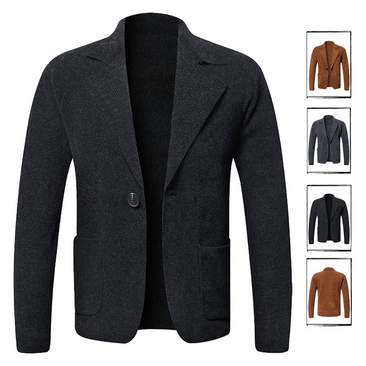 Men's elegant knitted blazer with practical pockets Lisslune